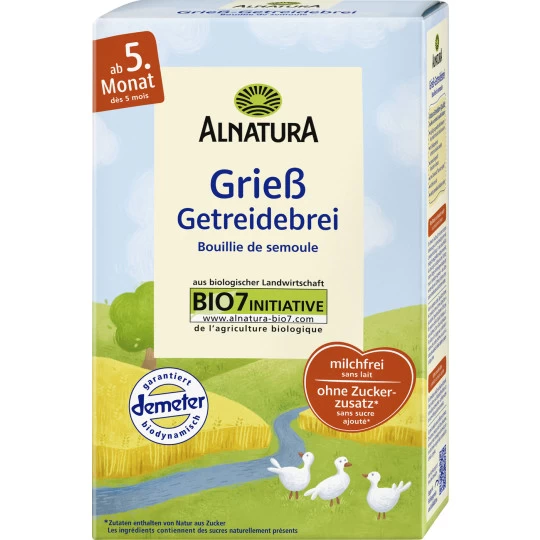 Demeter Bio Grieß Getreidebrei Ab Dem 5. Monat 250G -Geschäft Für Pflegebedarf alnatura demeter bio grie getreidebrei nach dem 4 monat 250 g