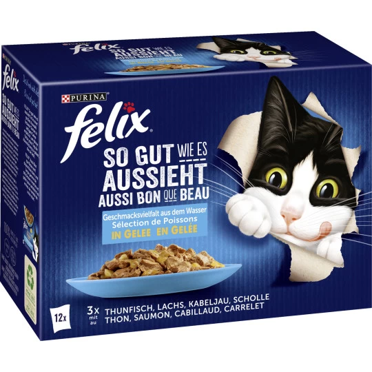 Felix So Gut Wie Es Aussieht Geschmacksvielfalt Aus Dem Wasser 12x85G -Geschäft Für Pflegebedarf