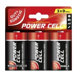 & Günstig Power Cell Alkaline Mono D 1,5V LR20 Batterien 3ST